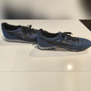 Onitsuka Tiger by Asics Men's Blue Canvas Sneakers with Black Stripes